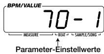 ZOOM ST224 - Wahlen Sie den einzustellenenden Parameter unter Verwendung der Pads 1 - 8. - 2