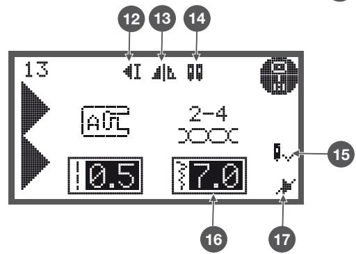 BERNINA CHICAGO 7 - Écran dans le mode courant - écran du programme de recherche de motifs de points - 2