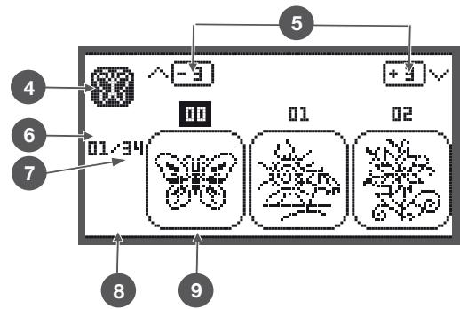 BERNINA CHICAGO 7 - Écran dans le mode de broderie - écran de la sélection des catégories - 2