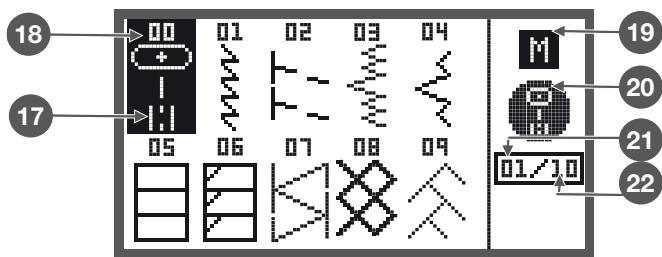 BERNINA CHICAGO 7 - Écran dans le mode d'enregistrement - écran du programme de recherche de motifs de points - 2