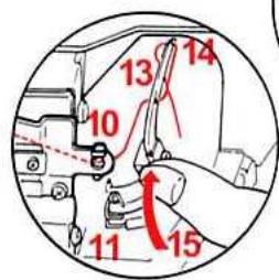 BERNINA 1300DC - Enfilage du boucleur pour le point enveloppant (violet) - 4