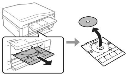 EPSON EXPRESSION PHOTO XP-750 - Retirez le plateau CD/DVD du produit, puis retirez le CD/DVD du plateau. - 1