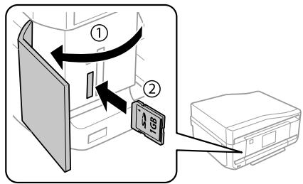 EPSON EXPRESSION PHOTO XP-750 - Abdeckung offen und eine Karte einsetzen. - 1