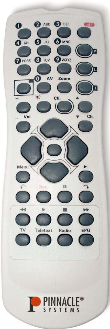 PINNACLE PCTV MEDIACENTER REMOTE - Fonctions des touches de la télécommande - 3