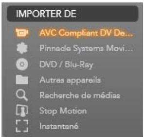 PINNACLE STUDIO 14 - Importer à partir d'uneamera DV ou HDV - 1