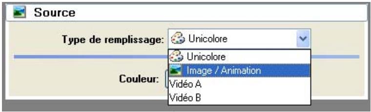 PINNACLE VITASCENE - Source - Image/Animation, Sélectionner video A ou video B comme texture: - 1