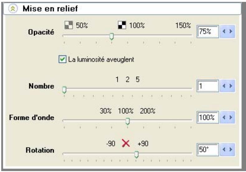 PINNACLE VITASCENE - Mise en relief : - 1