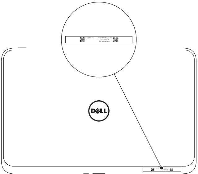 DELL XPS 10 - Localisation de votre numéro de service et de votre code de service express - 2