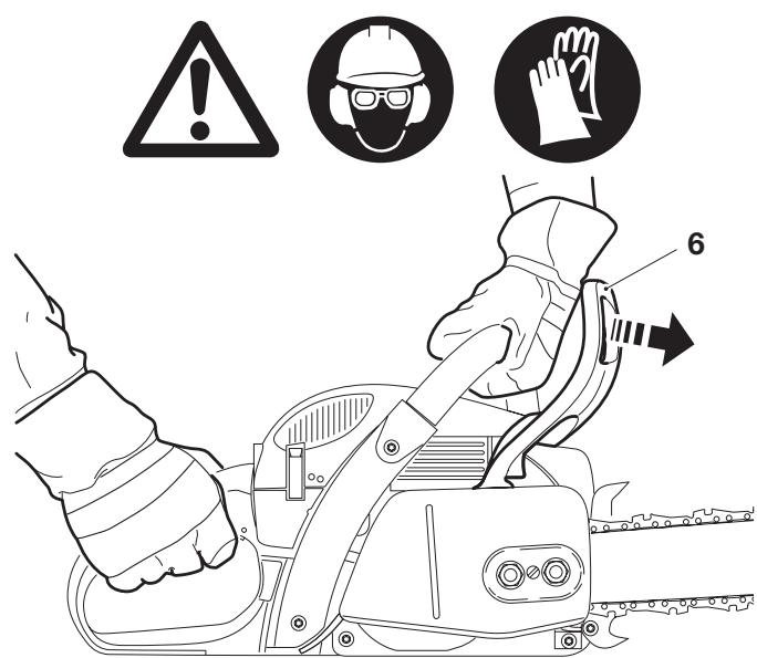 DOLMAR PS-5105 - Checking the chain brake - 1