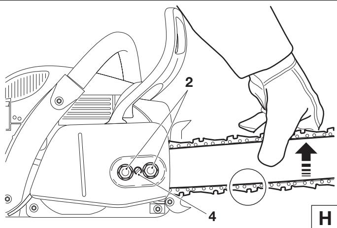 DOLMAR PS-5105 - Tightening the saw chain - 1