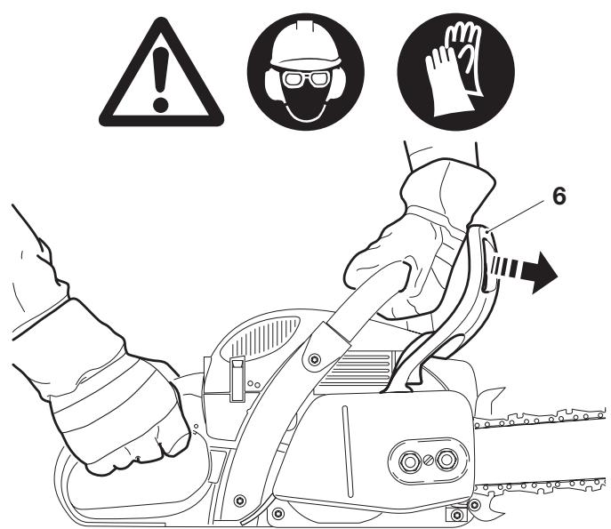 DOLMAR PS-5105 H - Checking the chain brake - 1