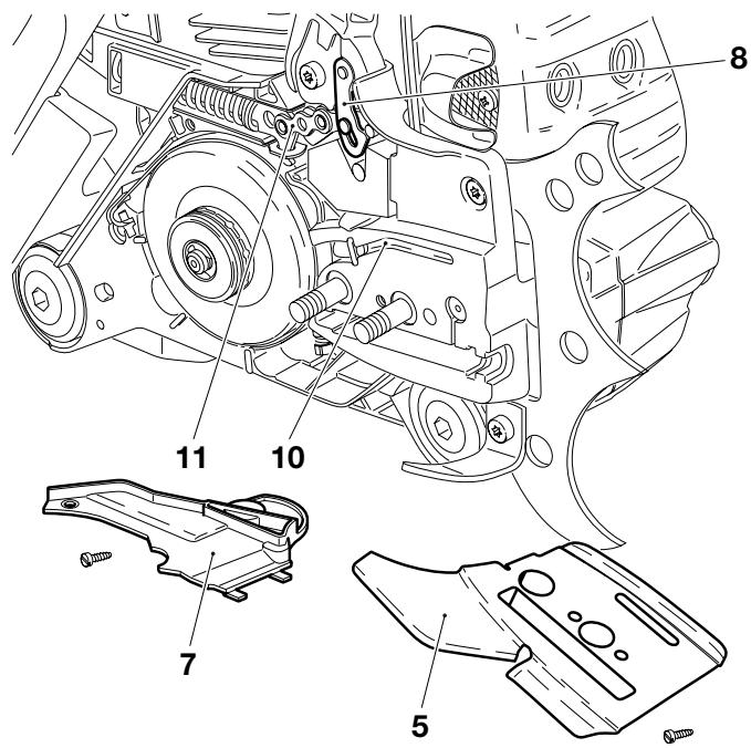 DOLMAR PS-6400 H - Cleaning the brake band and sprocket interior - 1