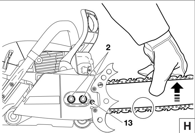 DOLMAR PS-6400 H - Tightening the saw chain - 1