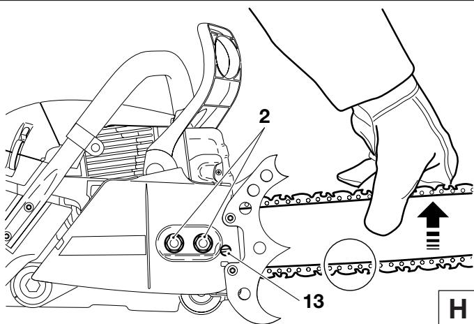 DOLMAR PS-7300 - Tightening the saw chain - 1