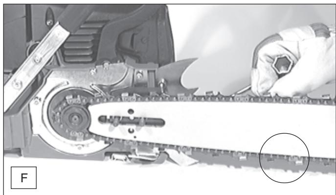 DOLMAR PS-9010 - Mounting the guide bar and chain - 9