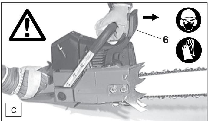 DOLMAR PS-9010 - Checking the safety chain brake - 1