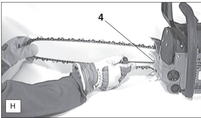DOLMAR PS-9010 - Mounting the guide bar and chain - 16