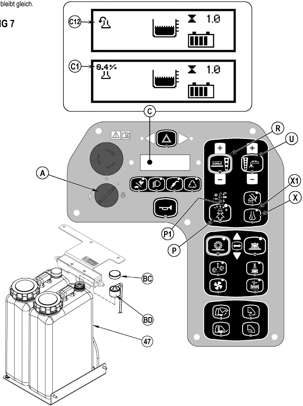 NILFISK CS7000 - Zum Programmierenden Reinigungsmittelstufe Maximale Koncentration - 1