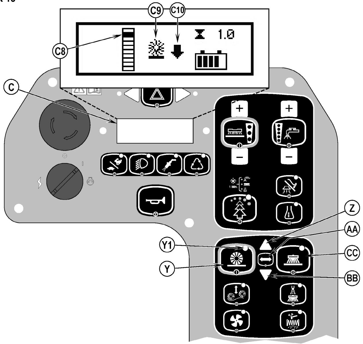 NILFISK CS7000 - Hoopte van de hoofdbezem afstellen... - 1