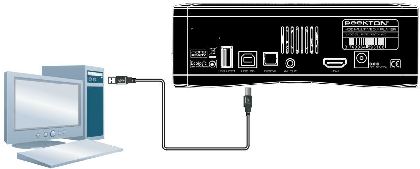 PEEKTON PEEKBOX 40 BLACK - Connexion à l'ordinateur via le port USB - 1