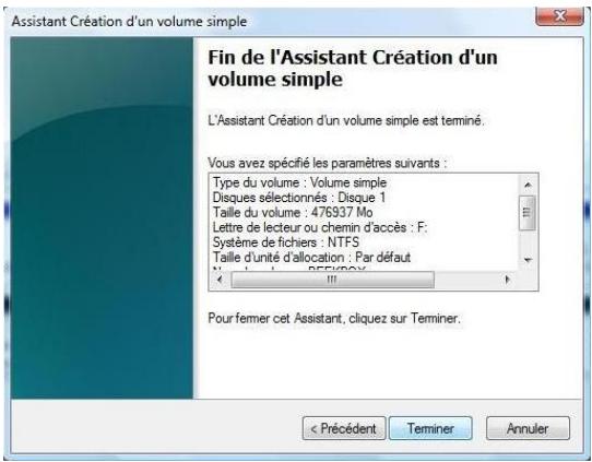 PEEKTON PEEKBOX 50 HD - Partitionner et formater un disque dur (suite) - 1