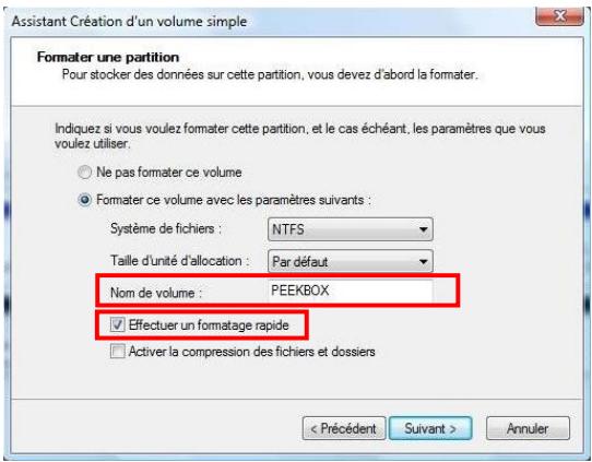 PEEKTON PEEKBOX 50 HD - Partitionner et formater un disque dur (suite) - 2