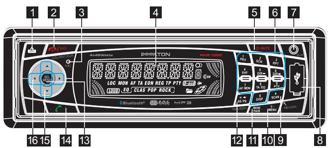 PEEKTON PKM 1050 - Fonctions des touches - 1