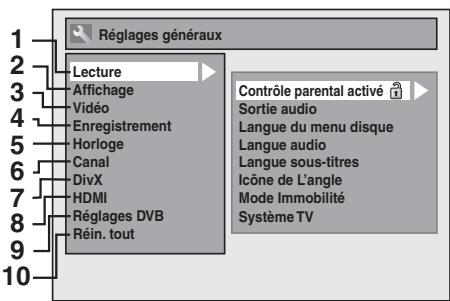 FUNAI WD6D-D4413DB - Réglages généraux - 1