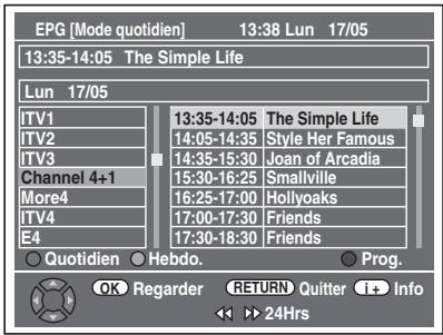FUNAI WD6D-D4413DB - Pendant l'affichage d'un programme DVB, appuyez sur [GUIDE]. - 1