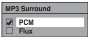 FUNAI WD6D-M101 - Réglages pour les MP3 surround (par défaut: PCM) - 1