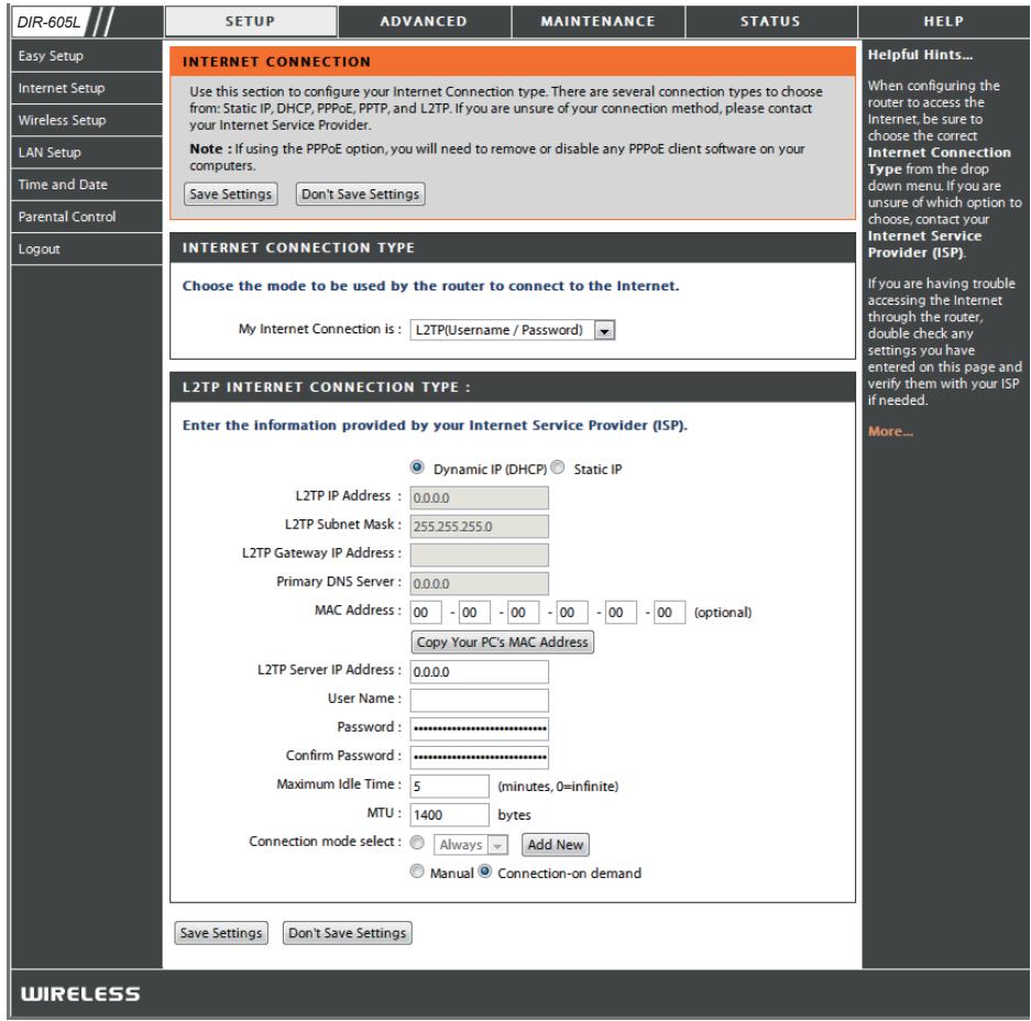 D-LINK DIR-605L - Configuration Internet L2TP - 1