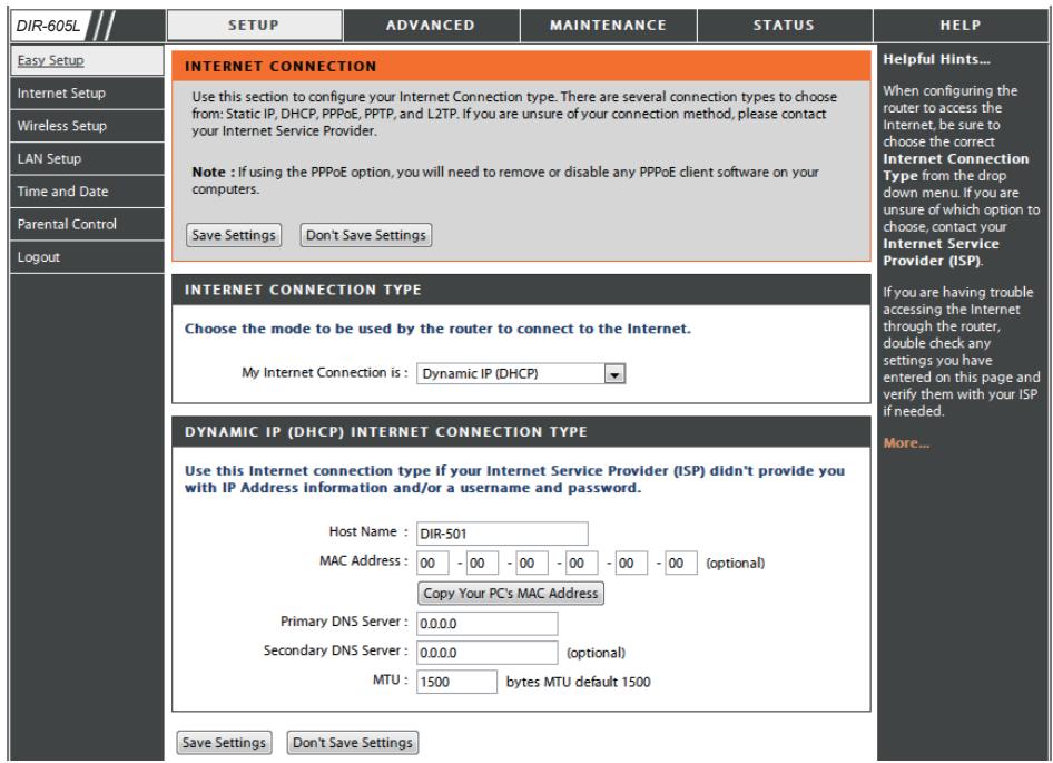 D-LINK DIR-605L - Configuration Internet Dynamique - 1