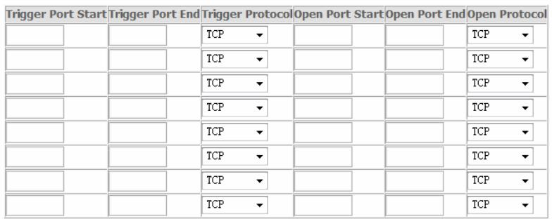 D-LINK DSL-2730U, 2730U - NAT--Port Triggering - 2