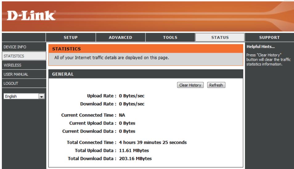 D-LINK DWR-730 - Statistiques - 1
