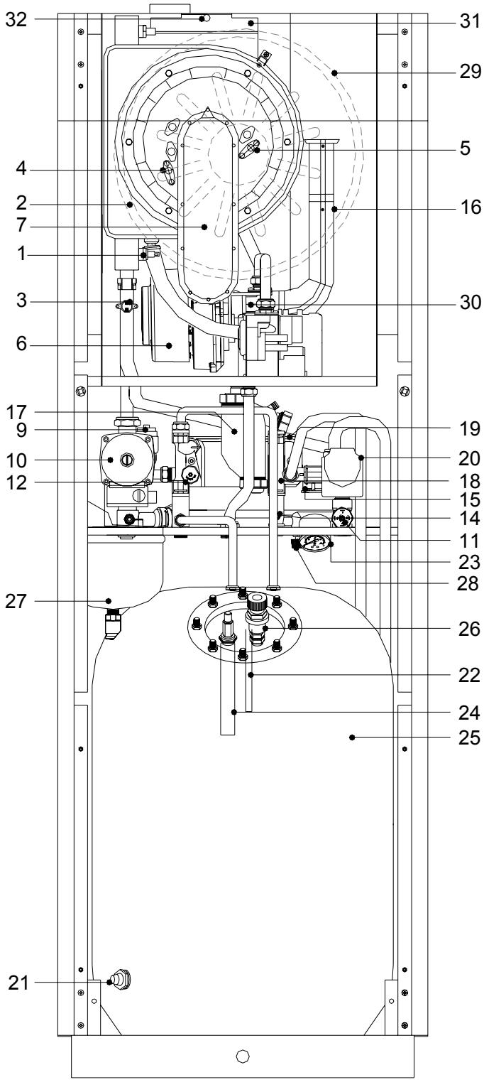 DEVILLE DCB100 V 25 KW - Vue d'ensemble de la chaudière (mod. DCB 100) - 1