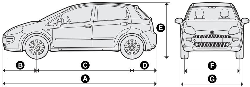 FIAT PUNTO 2013 - DIMENSIONS - 1