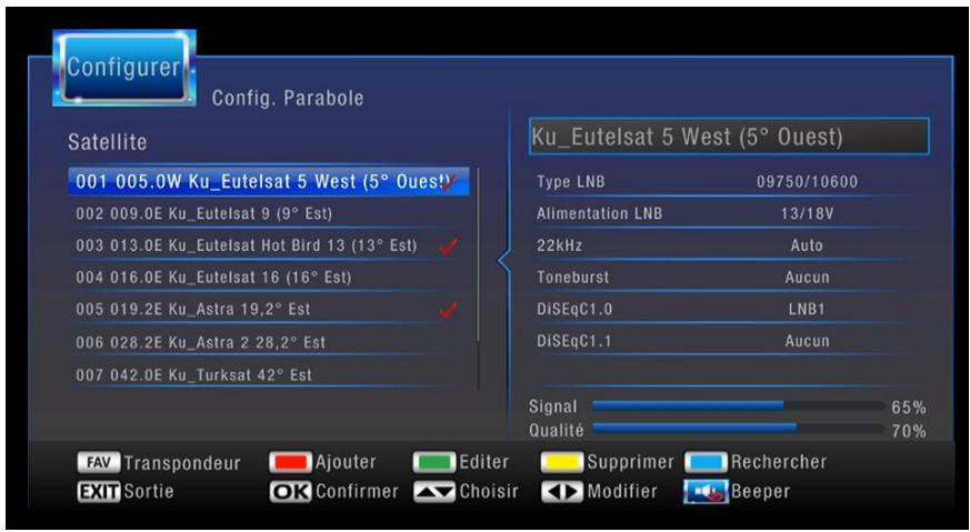 CGV E-SAT HD-W3 - Configuration des paramètres diseqc - 1