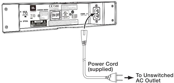 JBL CINEMA SB200,  CINEMA SB400 - POWER CONNECTIONS - 1
