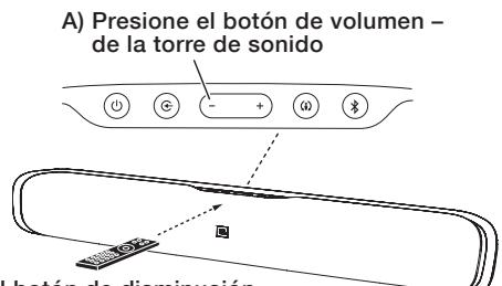 JBL CINEMA SB200,  CINEMA SB400 - INFORMACION SOBRE LOS COMANDOS DE VOLUMEN Y SILENCIO DEL TELEVISOR - 4