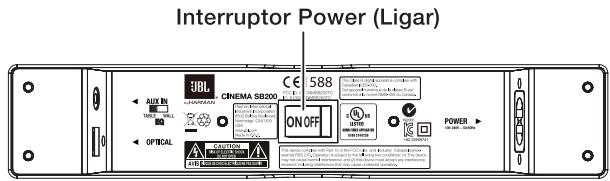 JBL CINEMA SB200,  CINEMA SB400 - LIGANDO E DESLIGANDO A BARRA DE SOM - 1