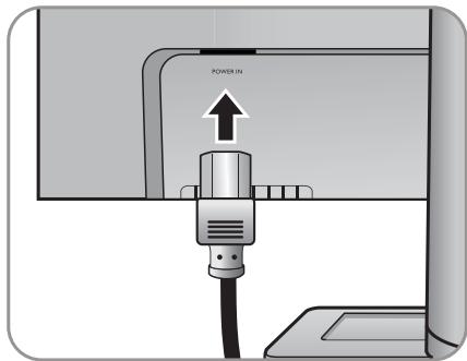 BENQ BL2201PT, BL2400PT, BL2410PT - Connectez le câble d'alimentation au moniteur. - 3