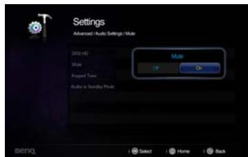 BENQ GP3 - Réduire le son au silence - 2