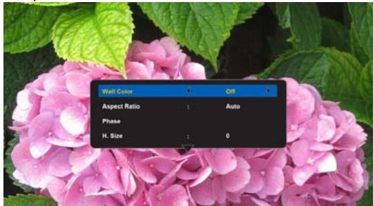 BENQ GP3 - Utilisation des menus contextuels PC/Video - 1