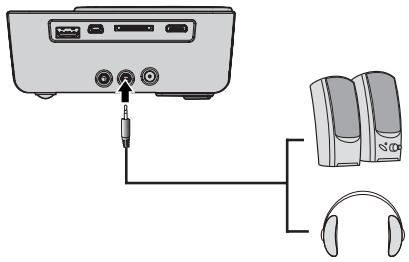 BENQ GP3 - Pour connecter le projecteur à un système de haut-parleurs externes : - 1