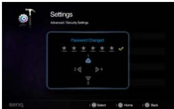 BENQ GP3 - Modification du mot de passer - 1