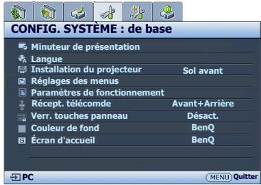 BENQ MW705,  MX704 - Utilisation des menus - 4