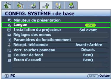 BENQ MW705,  MX704 - Utilisation des menus - 5
