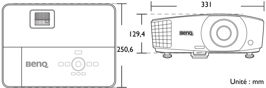 BENQ MW705,  MX704 - Dimensions - 1