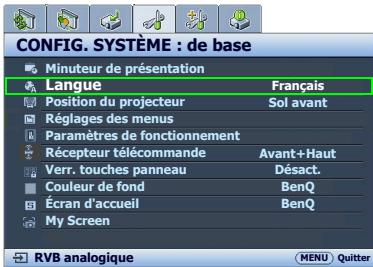 BENQ MX613ST,  MX618ST,  MX660P - Utilisation des menus - 4