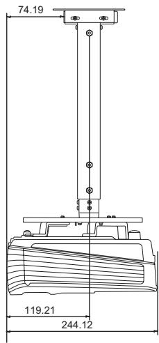 BENQ MX613ST,  MX618ST,  MX660P - Configuration de montage au plafond - 3